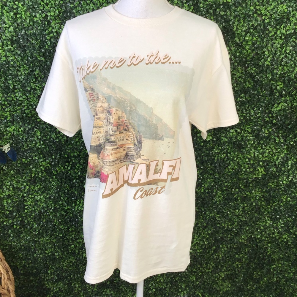 NWT‎ btq Amalfi Coast Graphic T-Shirt oversized fit